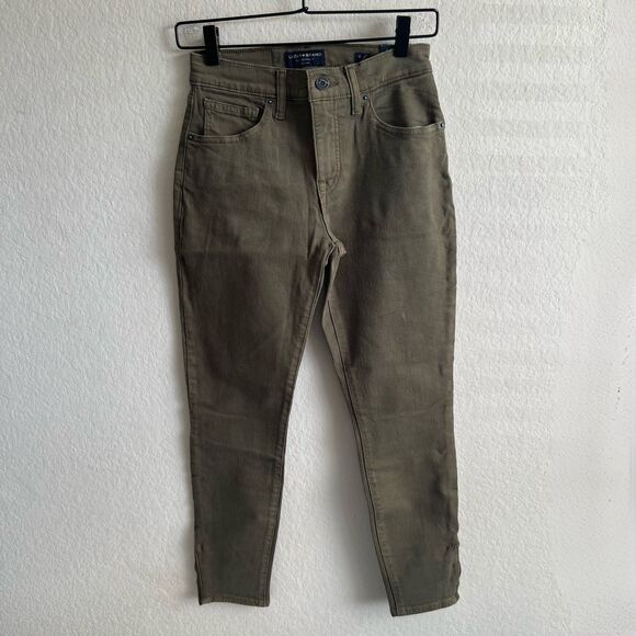 NWT LUCKY BRAND JEANS Ava Mid Rise Super Skinny Green Zip Ankle Jeans Womens 27 - Picture 1 of 6